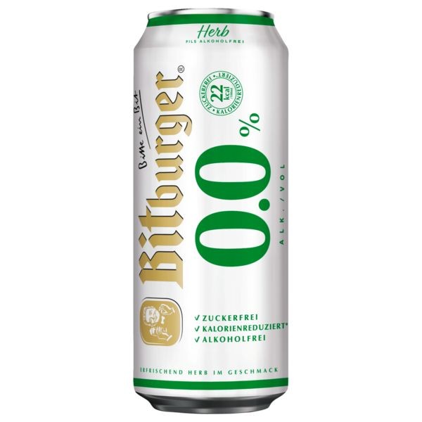 2 x Bitburger Pilsener 24x0.5L = 48 latas 0.0 NO ALCOHOLICAS