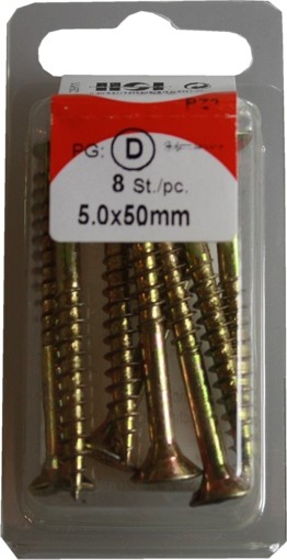 Tornillos del conglomerado Pozidrive cromado 5, 0 x 50 mm 8 HP