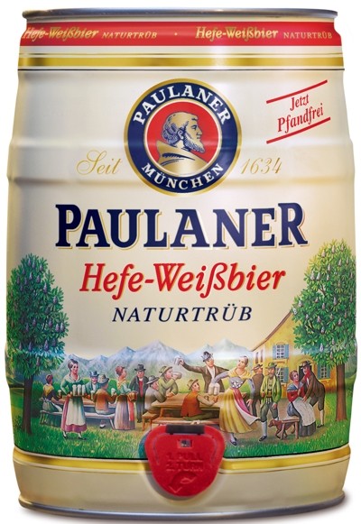 2 x Paulaner levadura cerveza blanca naturaleza nublado 5,5% vol 5 litros Fut de bière Allemande