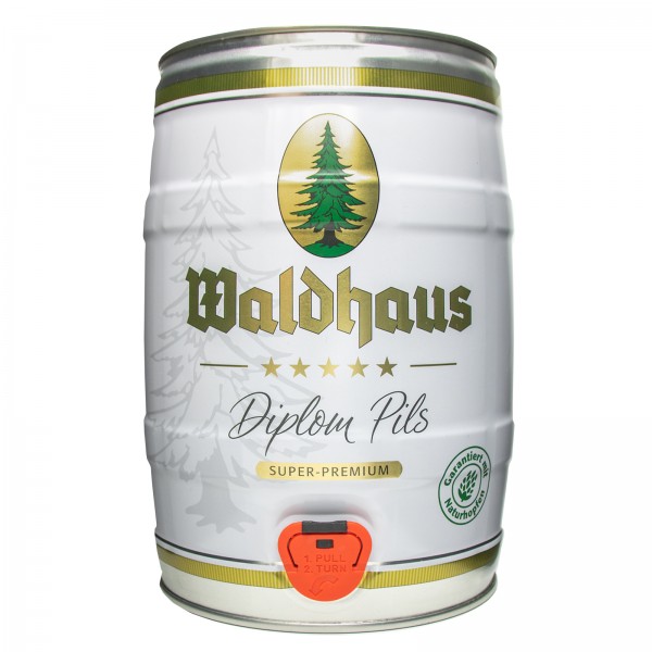 4 x Waldhaus diploma pils 5 litros 4,9% vol. barrilete