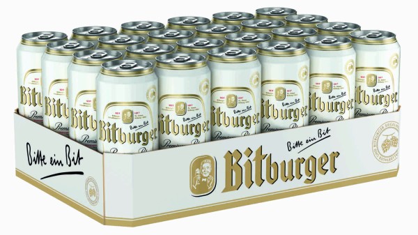 2 x Bitburger Pilsener herb 24x0,5L = 48 latas 4.8% Vol.alc.