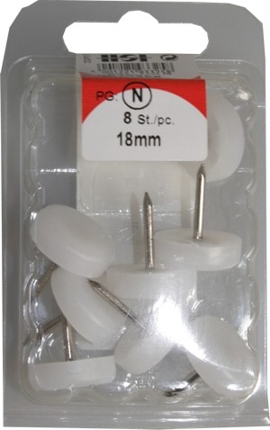 18 Mm blanco deslizamientos de silla de plástico