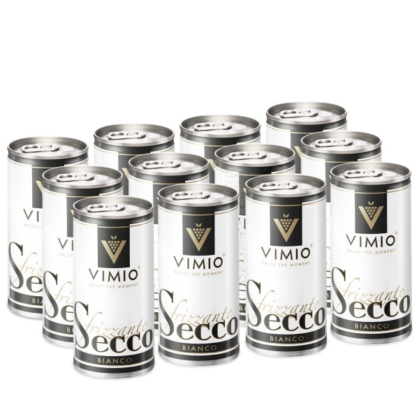 12 x Vimio Frizzante Secco bianco 10.5% vol 200 ml lata