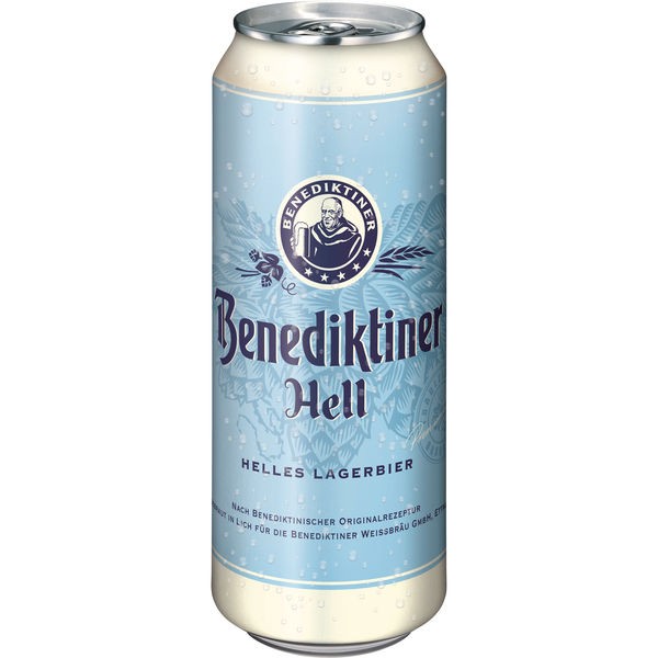 24 x Benediktiner Hell 0,5L lata 5% vol.alc. DE UNA SOLA MANO