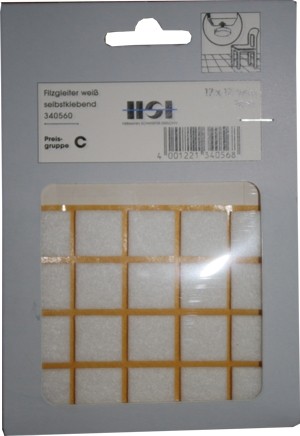 Deslizadores de fieltro autoadhesivo blanco 17x17mm