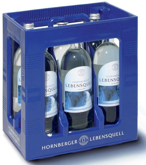 Hornberger Lebensquell Naturelle 6 x 1 litro de todavÃ­a estuche original botella de vidrio de agua