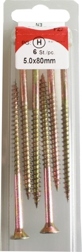 Tornillos del conglomerado Pozidrive cromado 5, 0 x 80 mm 6 HP