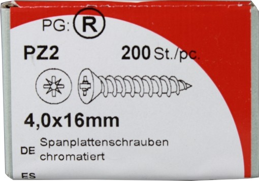 Conglomerado tornillos Pozidrive chromated KP 0x16mm 4, 200