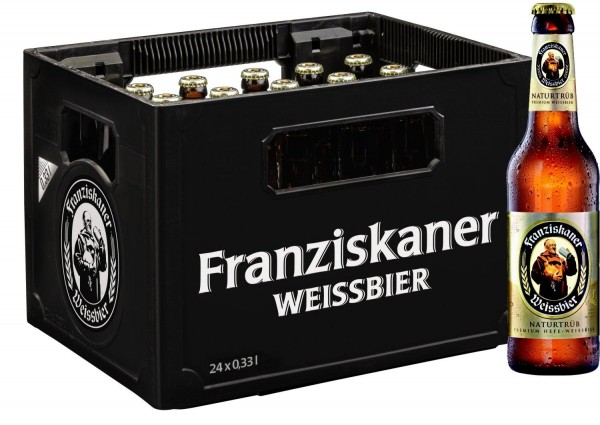 24 x levadura de cerveza Franziskaner blanco naturtrÃ¼b 0,33l 5,0% vol. caso original