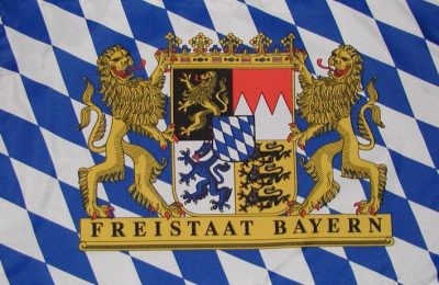 Bandera de Bavaria con escudo de estado libre 90 x150 cm