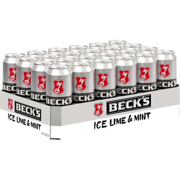 24 latas de 0,5 L de Becks Ice Lemon and Mint 2,5% vol_Best before: 04/23 reduced