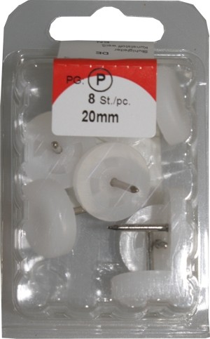 20 Mm blanco deslizamientos de silla de plástico