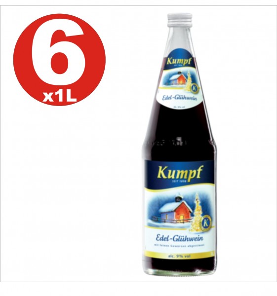 6 x Kumpf Edel Gluehwein Vino caliente 9% vol. alc. bebida alcohólica caliente