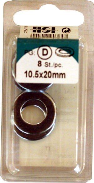 U arandelas galvanizados 10, 5 x 20 mm
