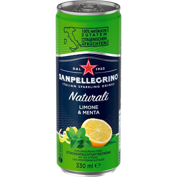 24 latas de San Pellegrino Limone e Menta a 0.33L BBD:30.04.23 Reduced