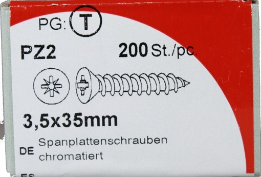 Conglomerado tornillos Pozidrive chromated KP 5x35mm 3, 200