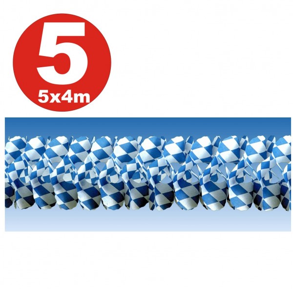 Guirnalda de papel de 5 x 4 m BAVARIA, unos 16 cm de diámetro