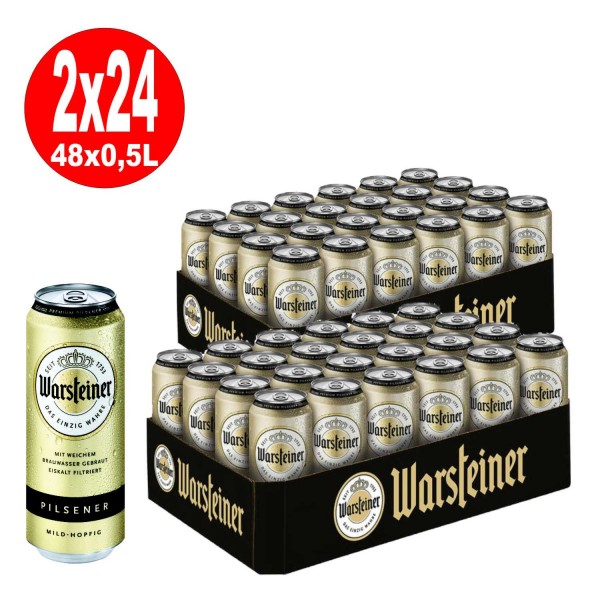 2 x Warsteiner Pilsener 24x0,5L dosis de 4,8% vol verum prima