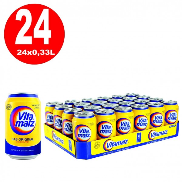 24 latas de Vitamalz 0.33 l latas sin alcohol