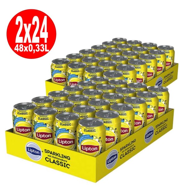 2 x Lipton espumoso clásico té helado 24 x 0,33l unidireccional lata
