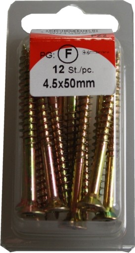 Conglomerado tornillos Pozidrive cromado 4, 5x50mm HP 12