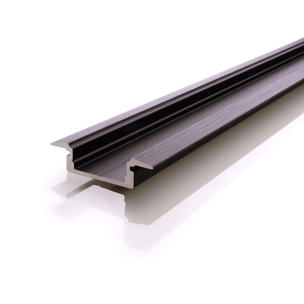 Perfil Reprofil ET-01-12 plana 2m negro anodizado mate