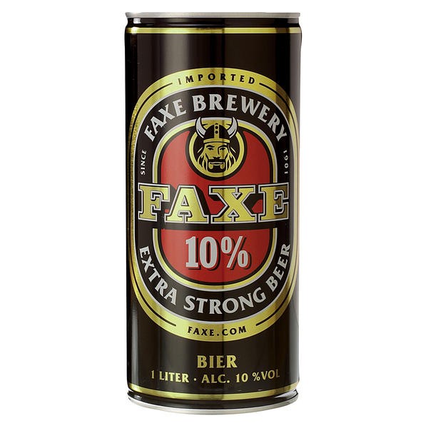 12 x Faxe stout extra fuerte de lata de Dinamarca 1 litro 10% vol.