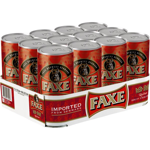 12 x Faxe Red Erik 6.5% vol 1 litro lata