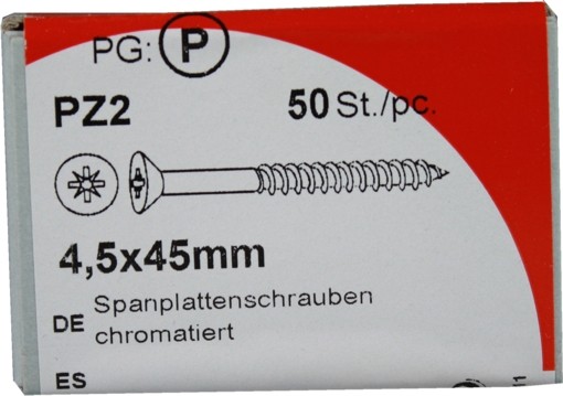 Conglomerado tornillos Pozidrive chromated KP 5x45mm 4, 50