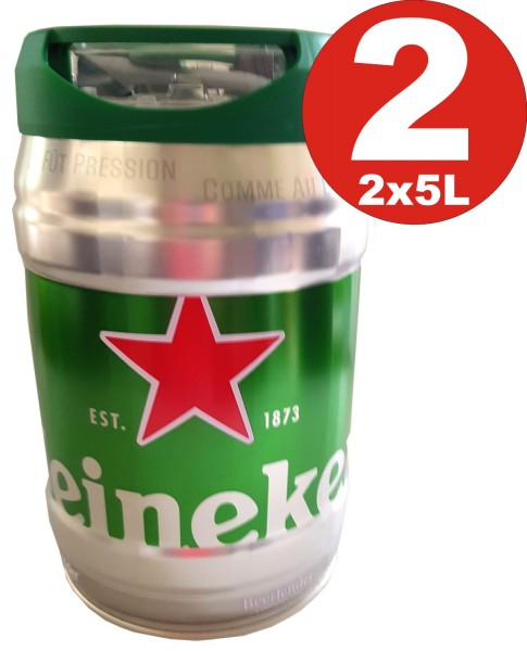 2 x Heineken barril de cerveza 5L DraughtKeg 5% vol.
