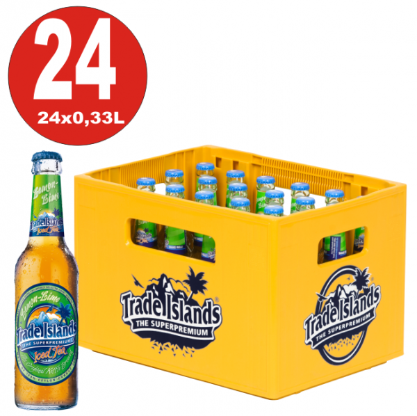 24 x Trade Islands Lemon Lime Premium Ice Tea 0.33L botella de vidrio en su caja original MULTIWAY