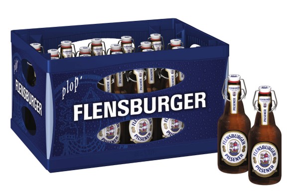 20 x Flensburger Pilsener 0,33l, caso original Bügelflasche 4,8% vol