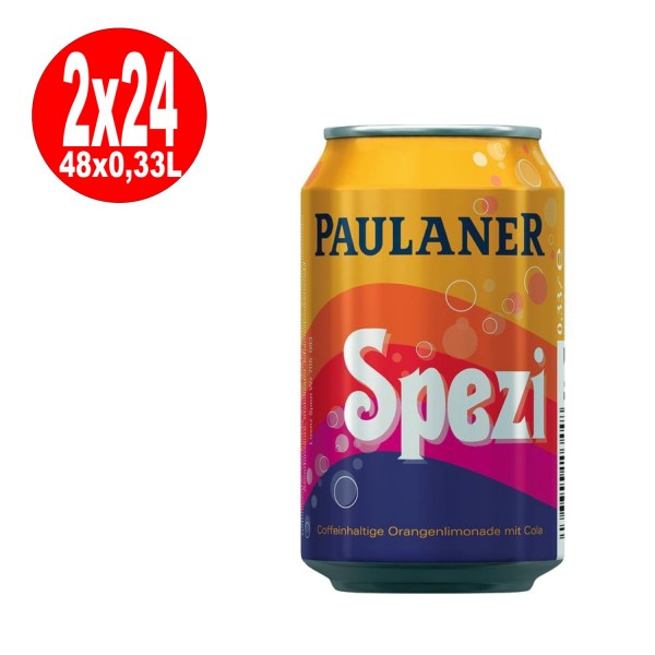 2 x Paulaner Spezi 24 x 0,33L = 48 lata desechable