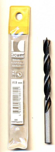 Maquinaria de madera Broca 8mm CV T CIRCUM