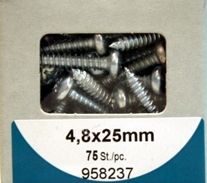 Liko 4, tornillos de metal de hoja 8x25mm galvanizado