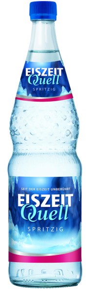12 x Eiszeitquell agua mineral con gas botella de vidrio 12x0.7l caja original deposito retornable